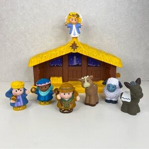 Fisher Price Little People Nativity Angel Wise Men Joseph Cow Sheep Donkey